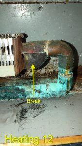 Break in pipe