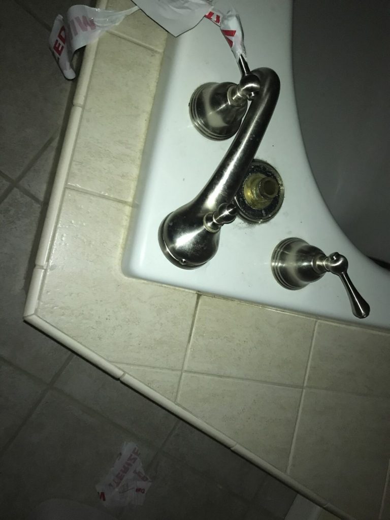 Damaged faucet