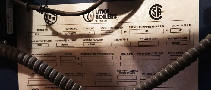 Boiler maintenance sheet